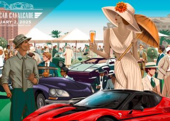 Die Kavallerie von Autokavalkade feiert die Kunst und Entwicklung des Automobils