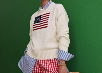 Unerwartete rote, weiße und blaue Stücke